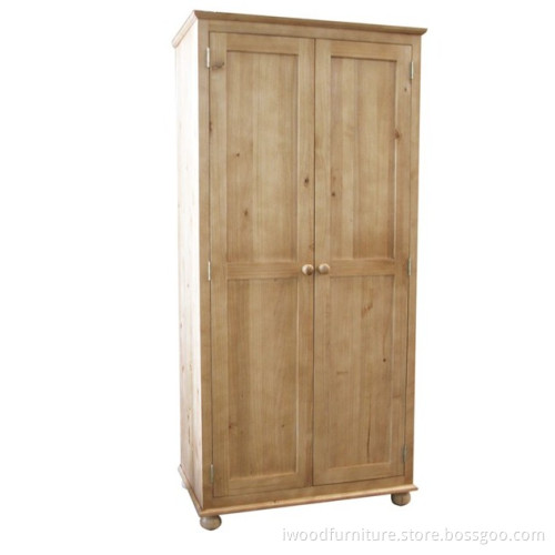 Antique Style Pine 2 Door Wardrobe